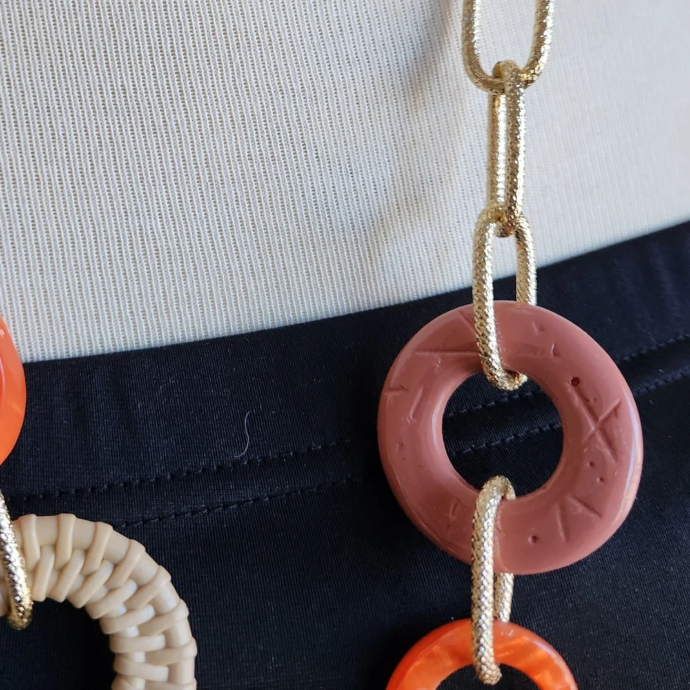 Pleasantly Peach, Tan, Gold & Brown Chain Necklace - Picture 11 of 16